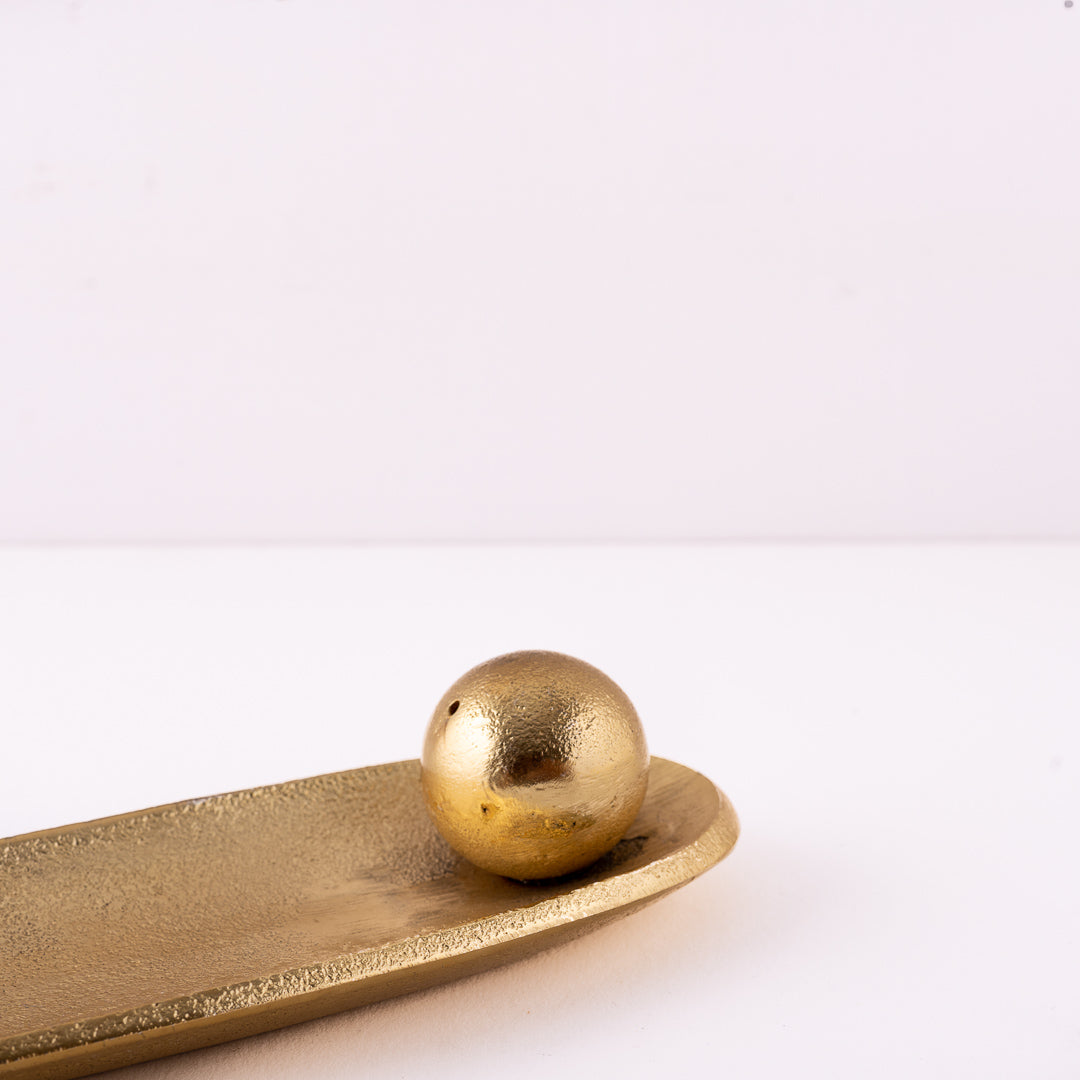 Gold Oval Incense Holder