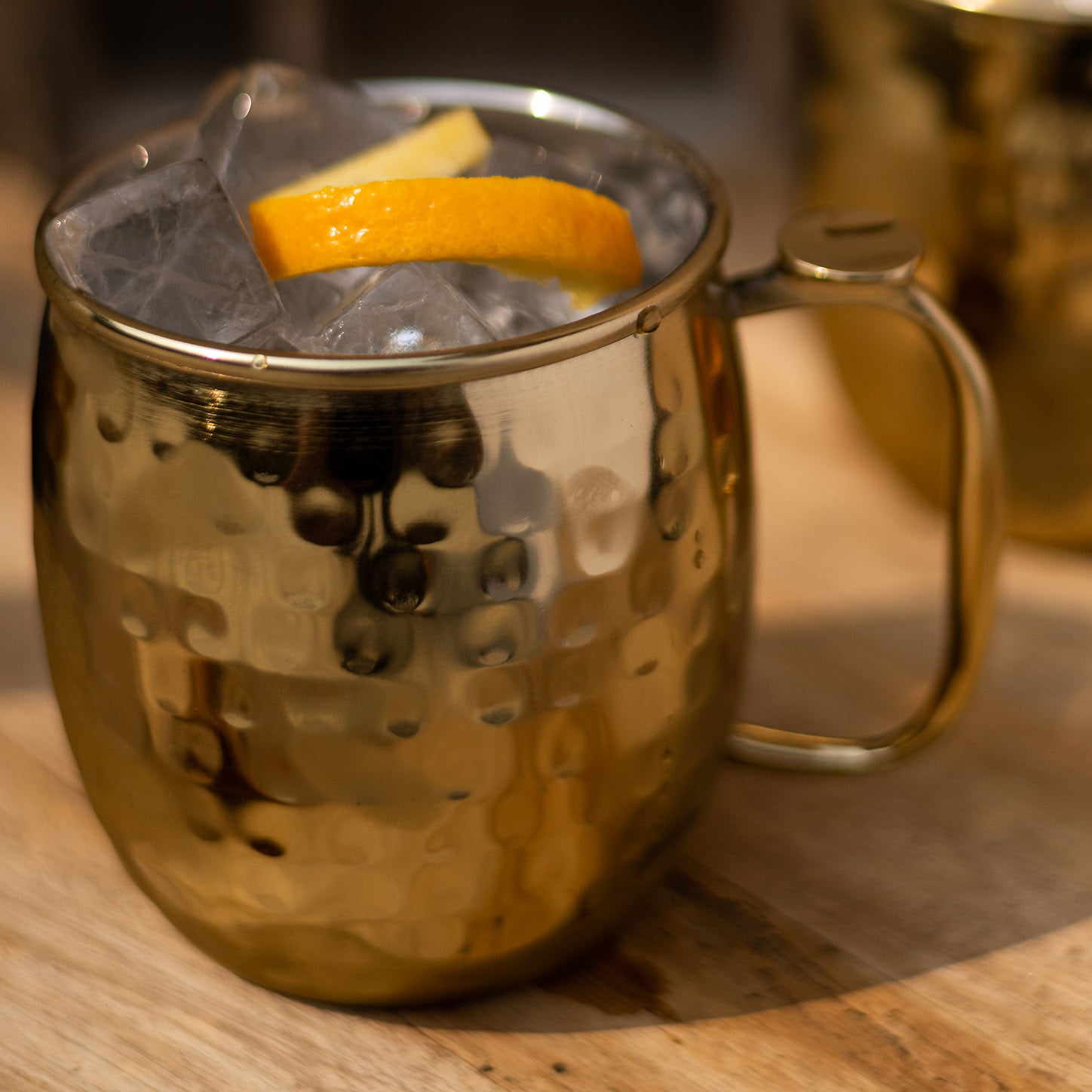 Gold Hammered Moscow Mule Mugs