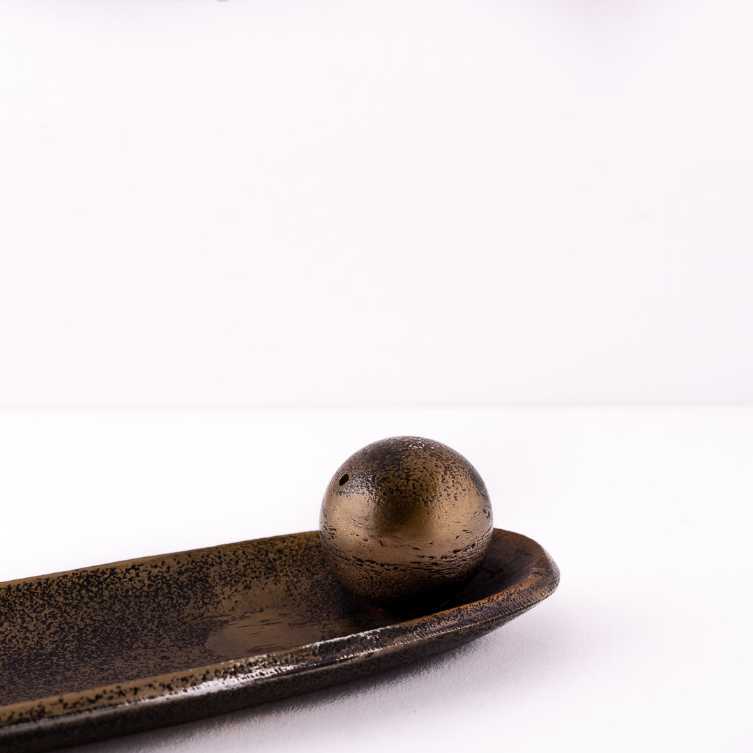 Antique Gold Oval Incense Holder